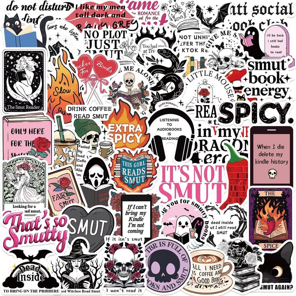 Adesivos Smuts Bookishs, vinil impermeável, anime, 50 unidades/lote