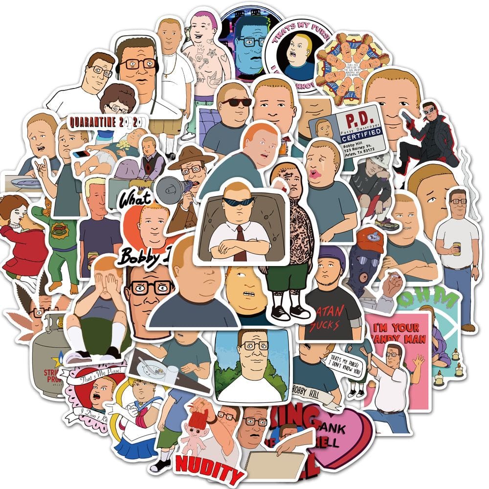 Adesivos de vinil impermeável Kings Of Hills, anime, 50 unidades