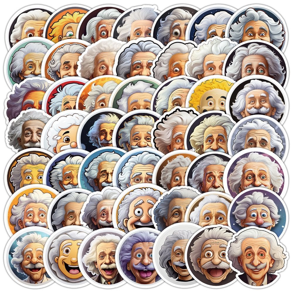 Adesivos de vinil impermeável Einsteins Anime 50 unidades/lote de 5 a 7 cm