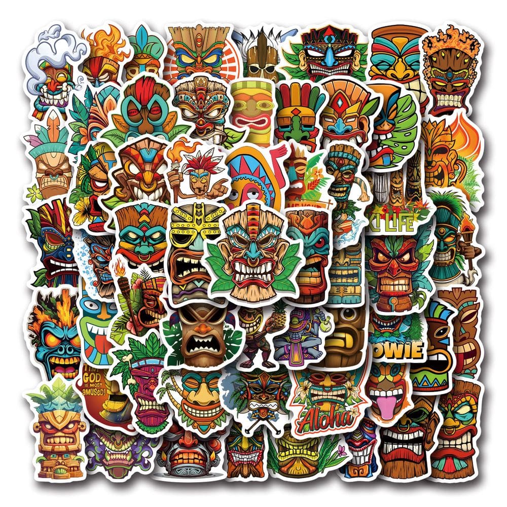 Adesivos de vinil impermeável Tikis Anime 55 unidades/lote 5-7 cm