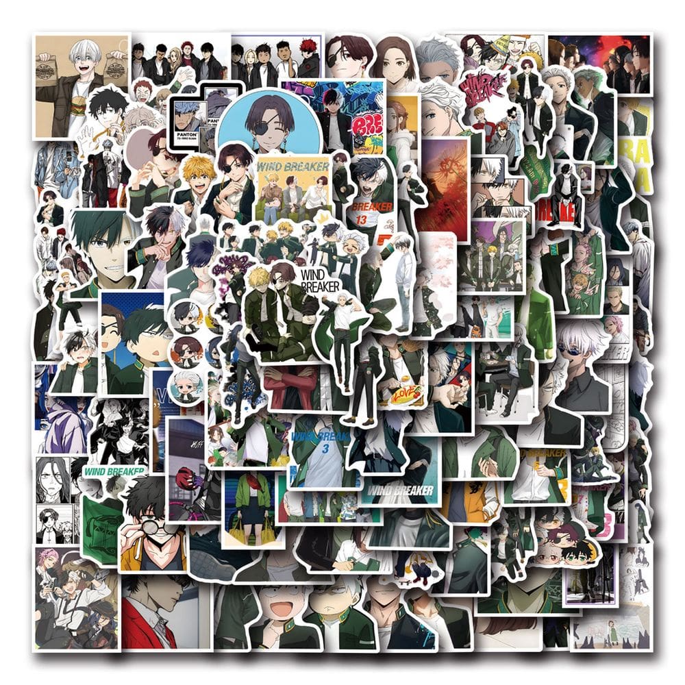 Adesivos Winds Breakers, vinil impermeável, anime, 110 unidades