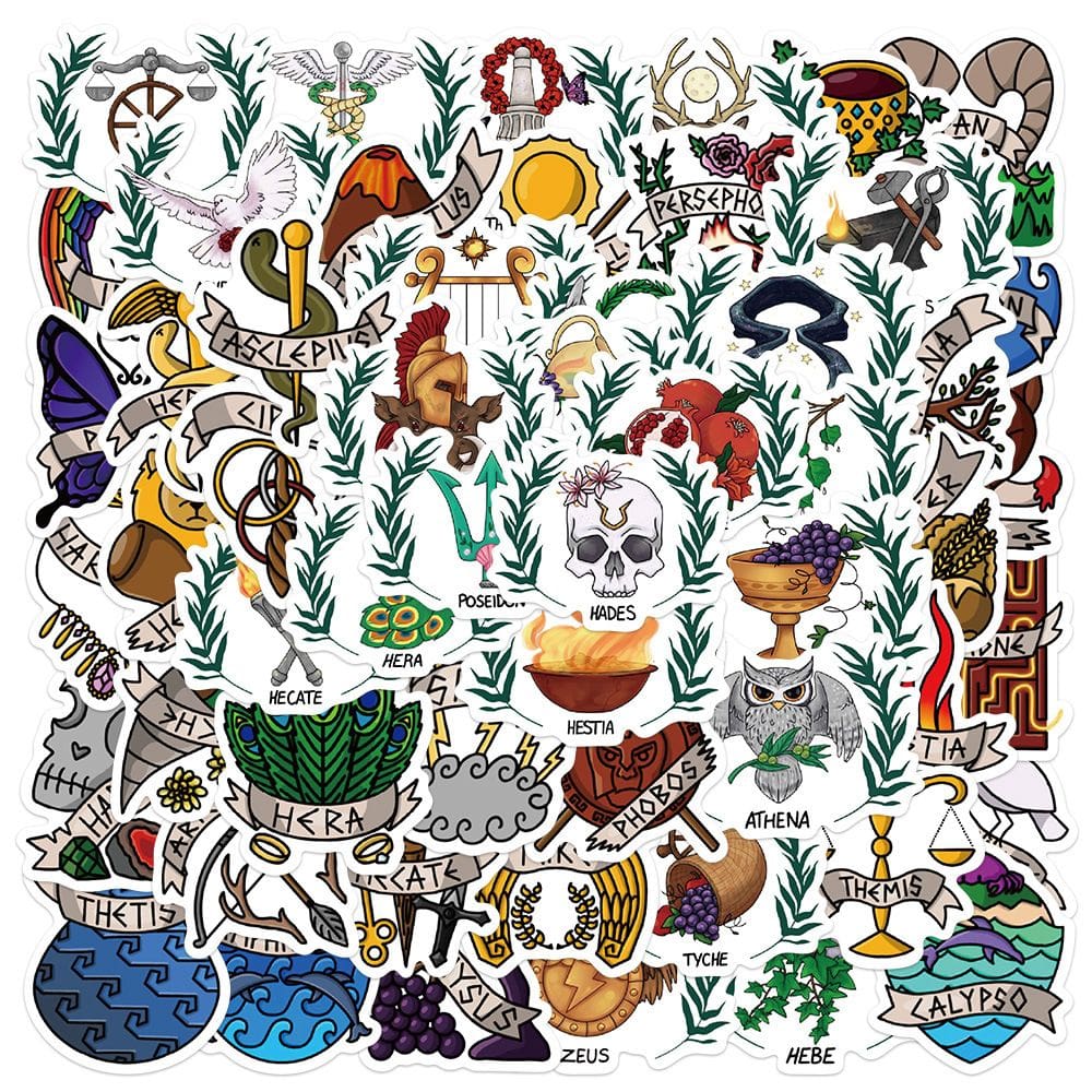 Adesivos Hades Athenas Zeus Greeks Mythologys 55 unidades