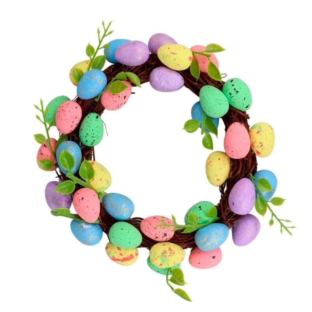 Enfeite de Páscoa Guirlanda 28cm com Ovos Decorado - Tudo em Caixa