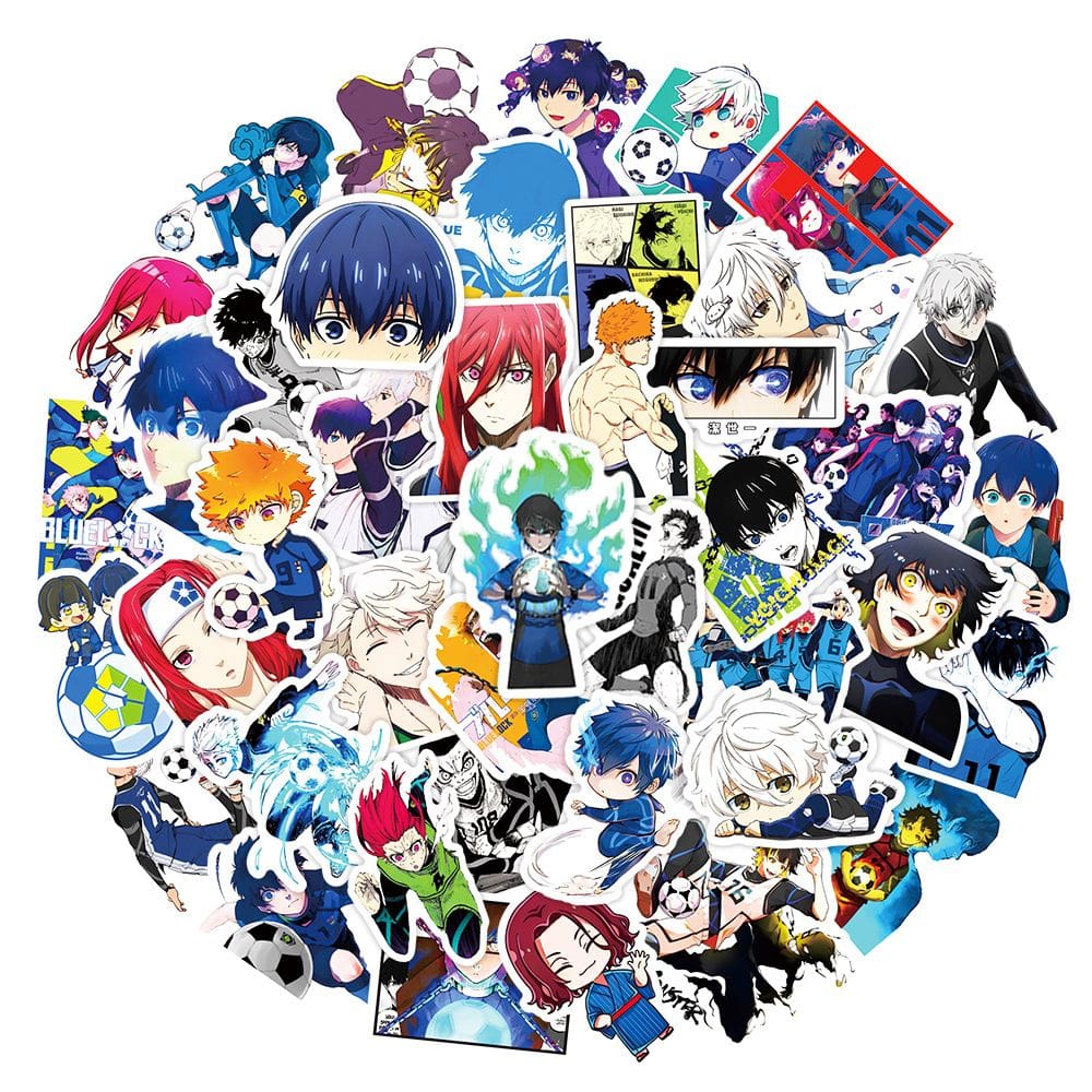 Pacote de adesivos Blues Locks Anime Waterproof Vinil 50 unidades