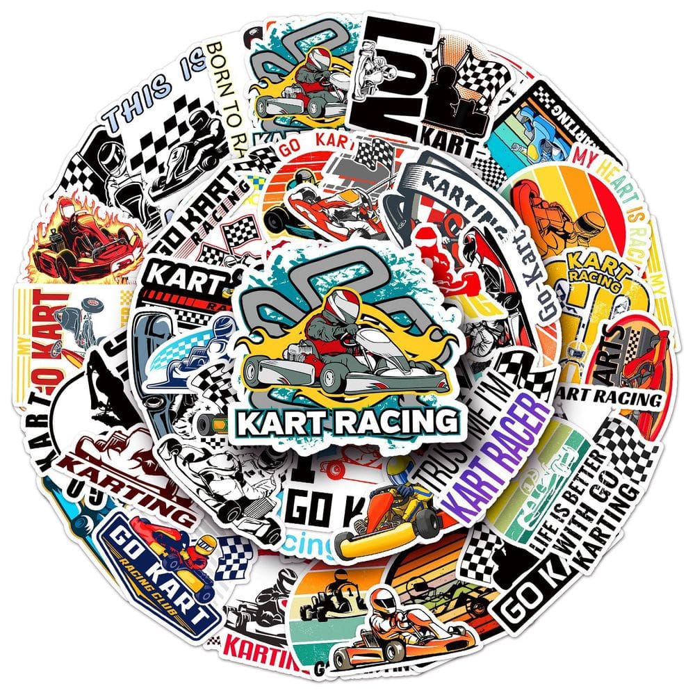 Adesivos Kartings, vinil impermeável, anime, 50 unidades/lote, 5-7 cm