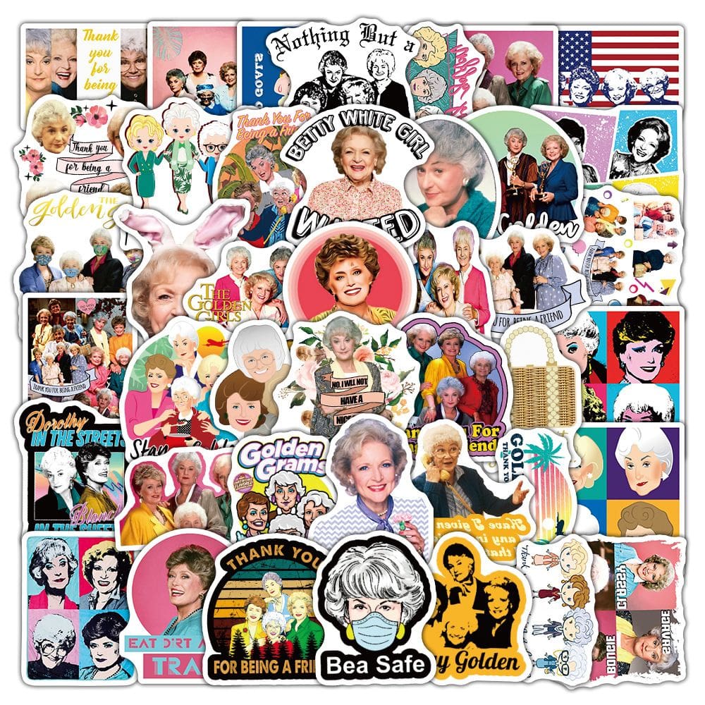 Adesivos de vinil impermeável Golden Girls, anime, 52 unidades