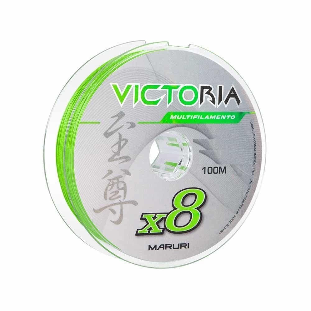 Linha De Pesca Multifilamento 8 Fios Victoria Verde Lima 100m Tamanho 0,40mm