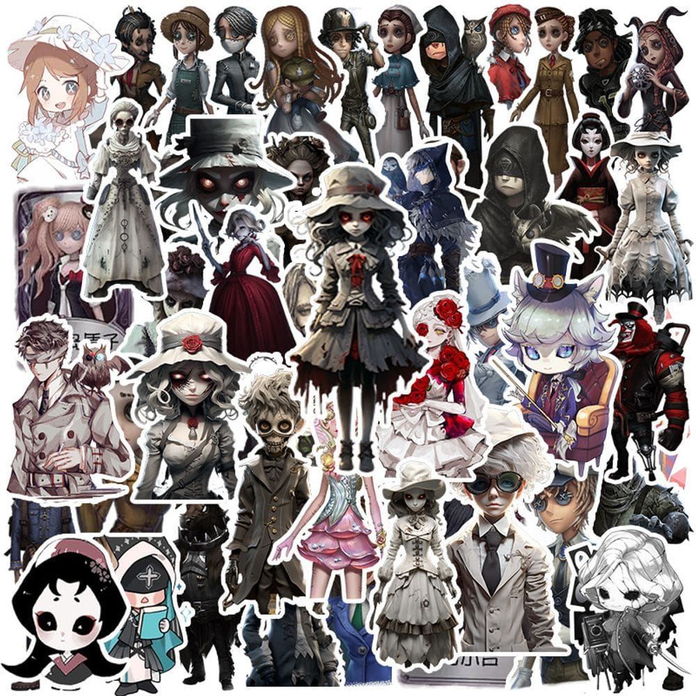 Adesivos, 50 unidades/lote, identidades e adesivo de anime em vinil à prova d`água