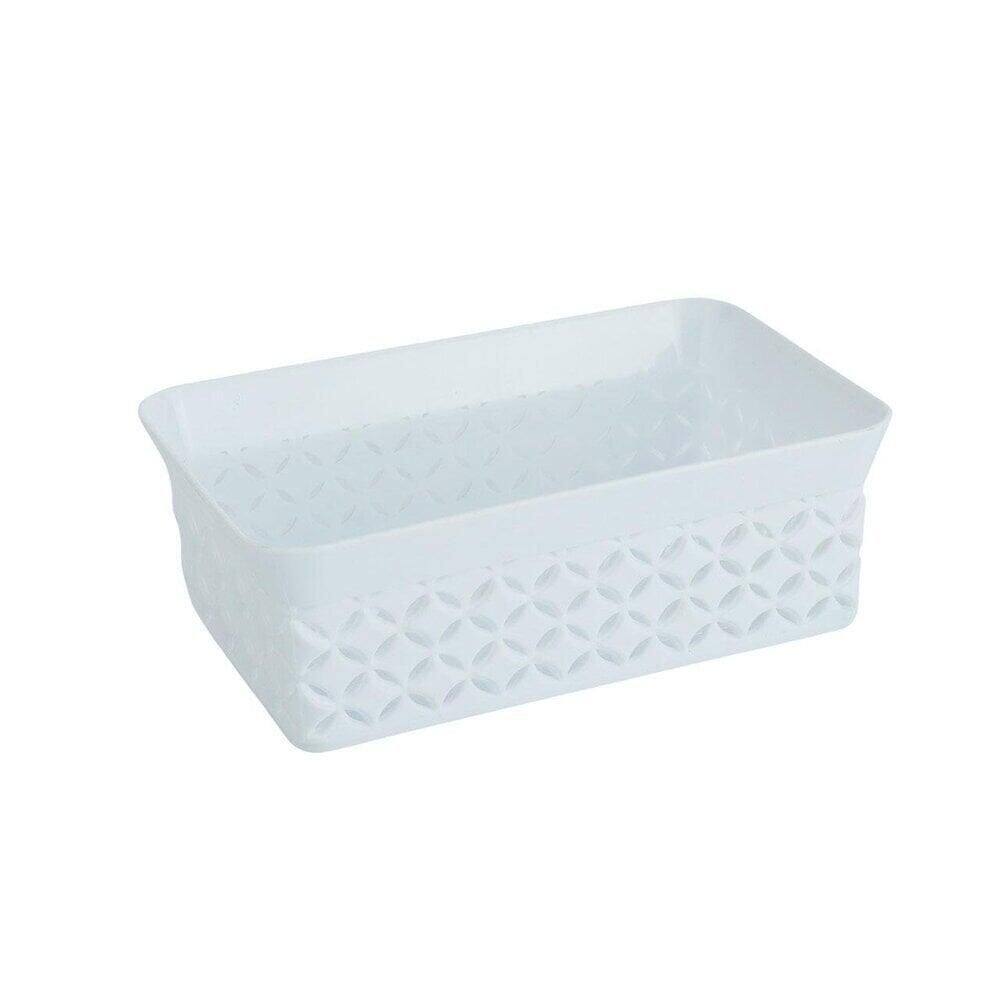Cesto Organizador Plástico 13x5 Branco - Tudo em Caixa