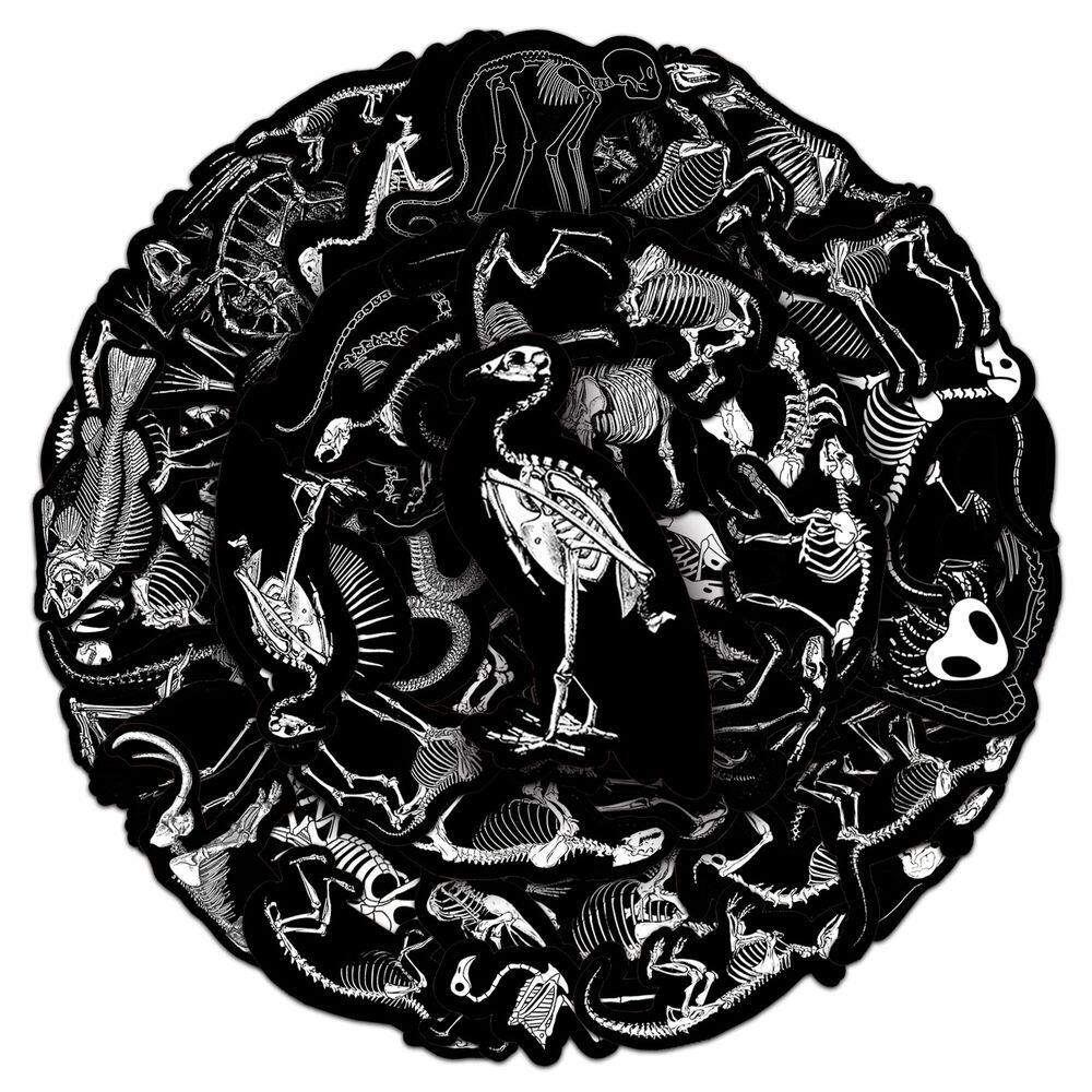 Adesivos Animals Skeletons Skulls Vinil impermeável (50 unidades)
