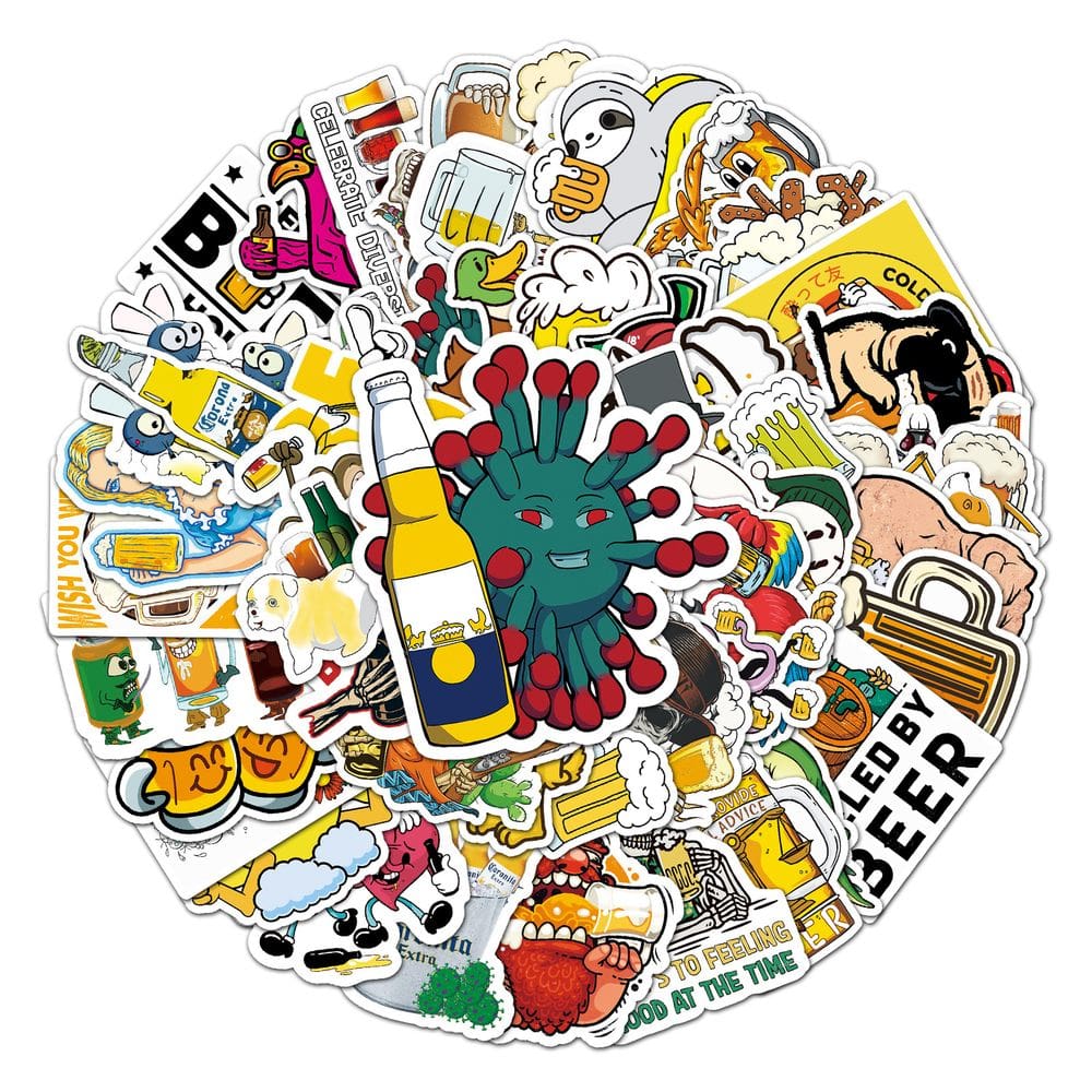 Adesivos de anime de vinil impermeável de 50 unidades/lote para cervejas