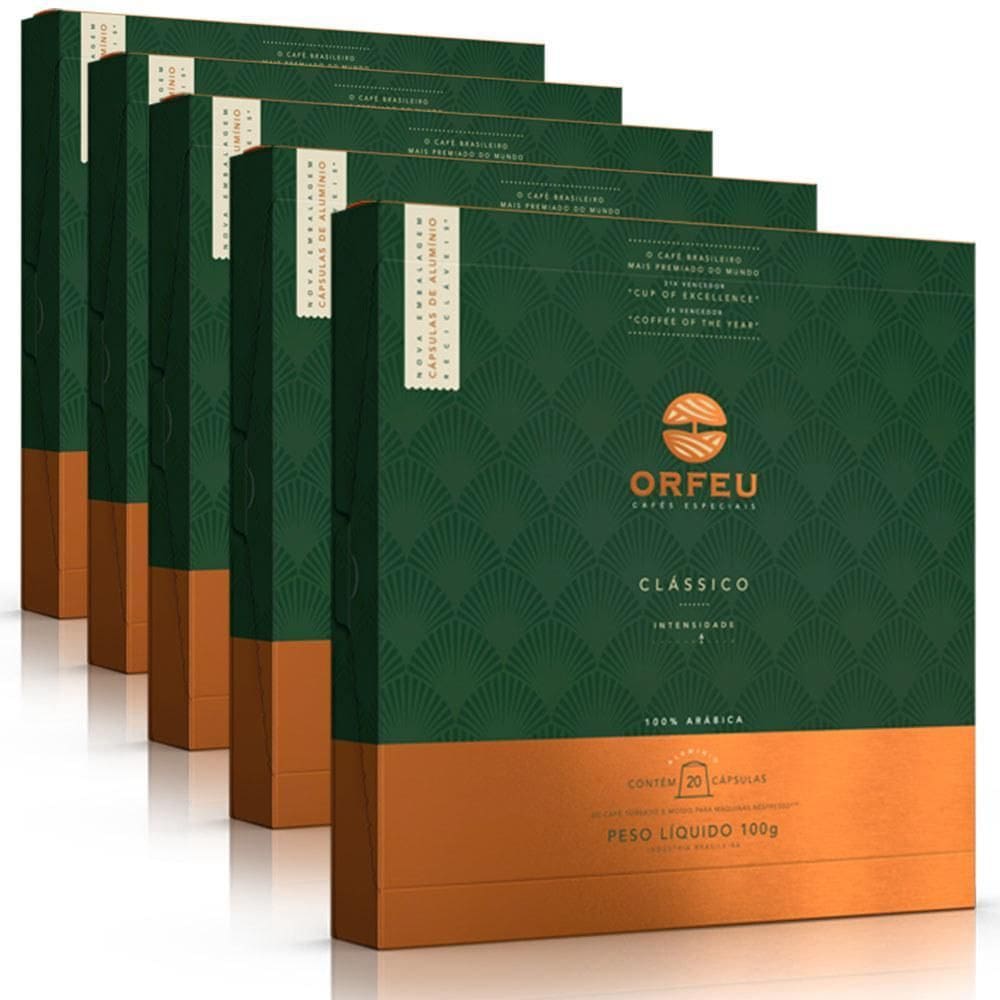 100 Cápsulas Café Orfeu Nespresso Clássico - Intensidade 6