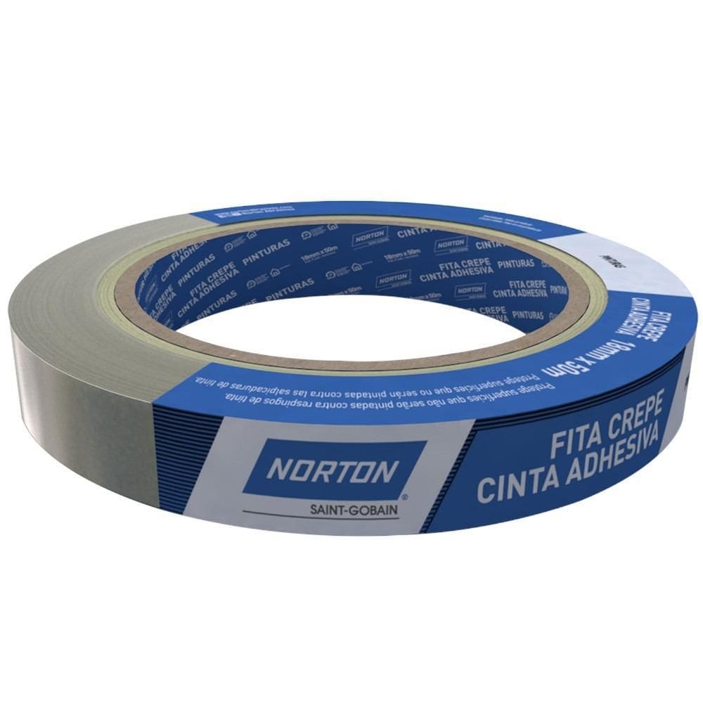 Fita Crepe Adesiva De 18 Mm X 50 Metros - Sleeve - Norton