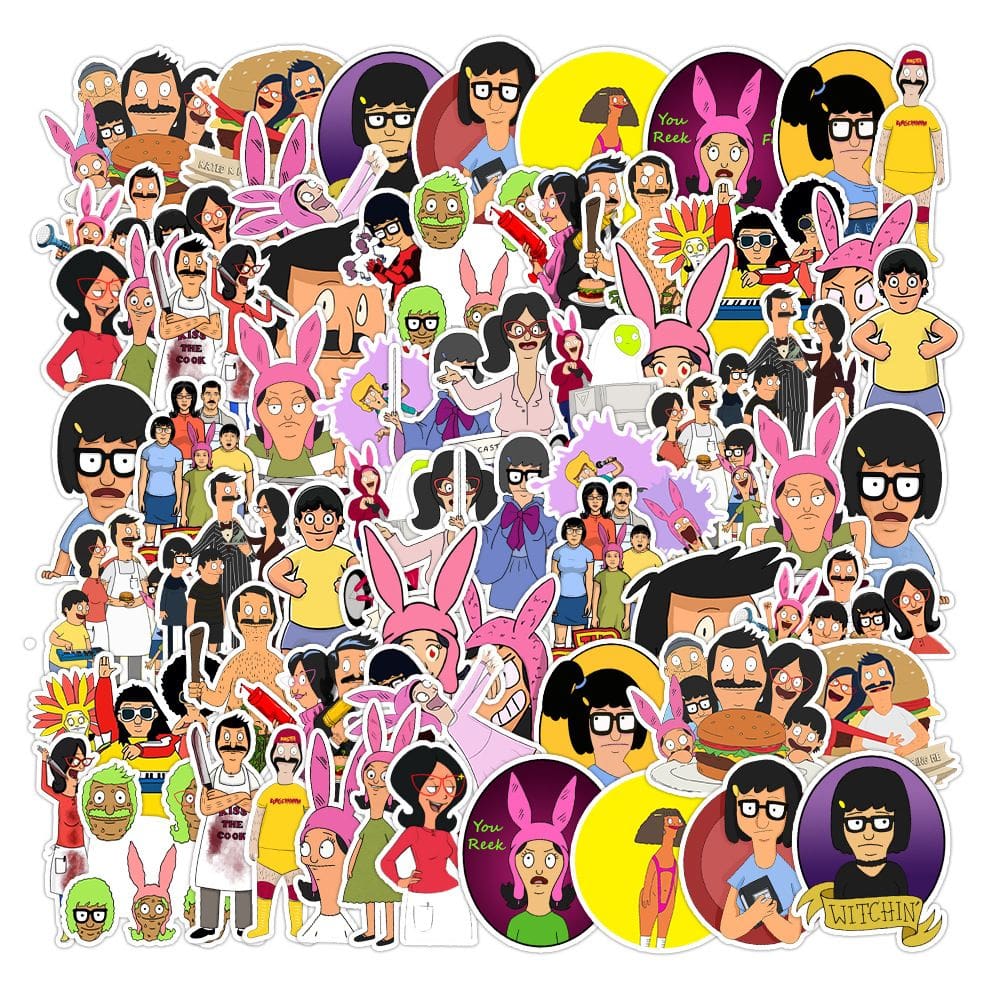 Adesivos Bobs Burgers em vinil impermeável 64 unidades/lote