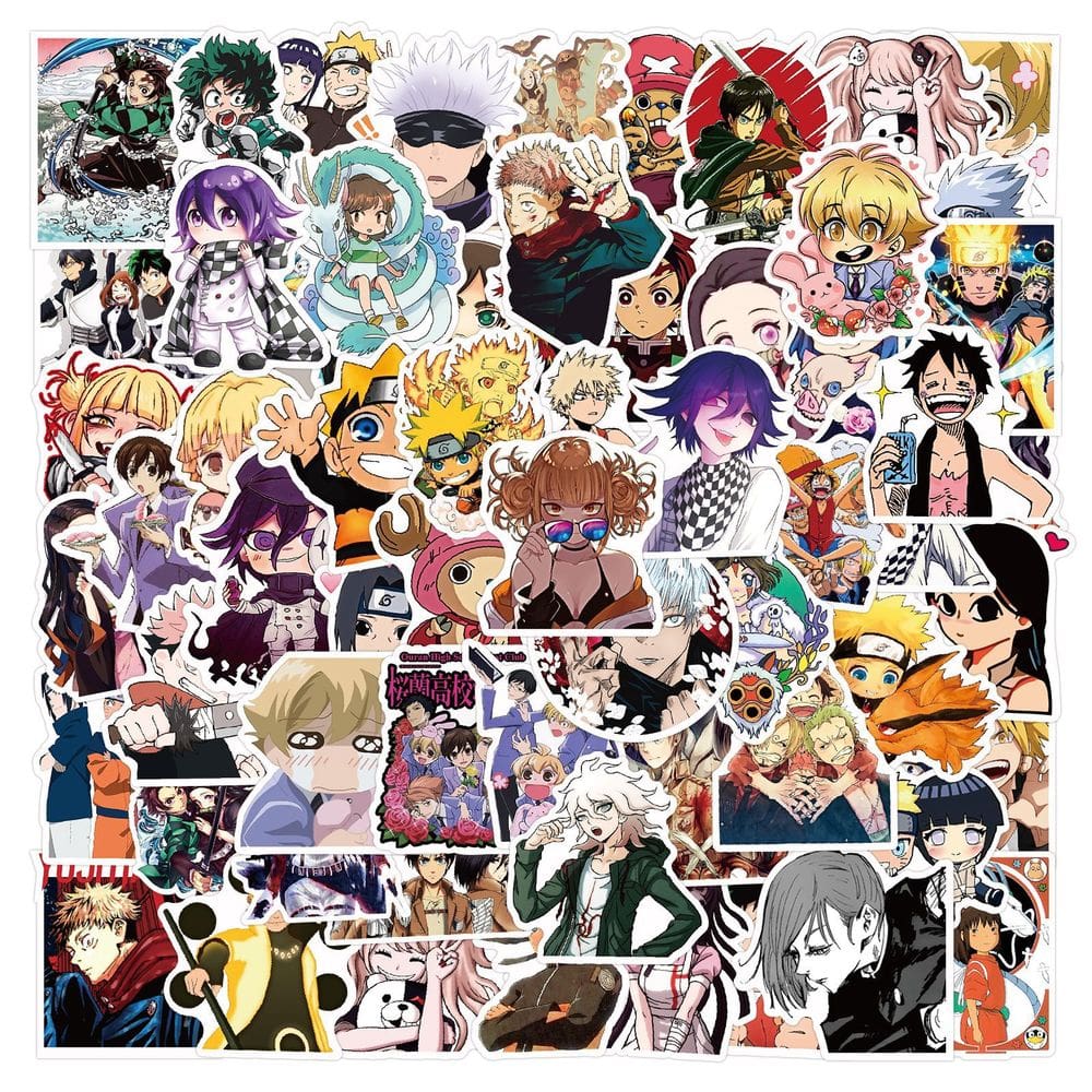 Adesivos, 100 unidades/lote, vinil impermeável, anime para laptop, etc.