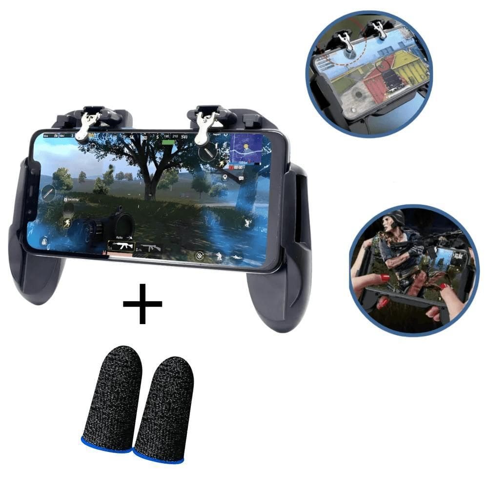 Kit Gamepad Celular Gatilho Gamer 4.7 A 7 E Luva De Dedo
