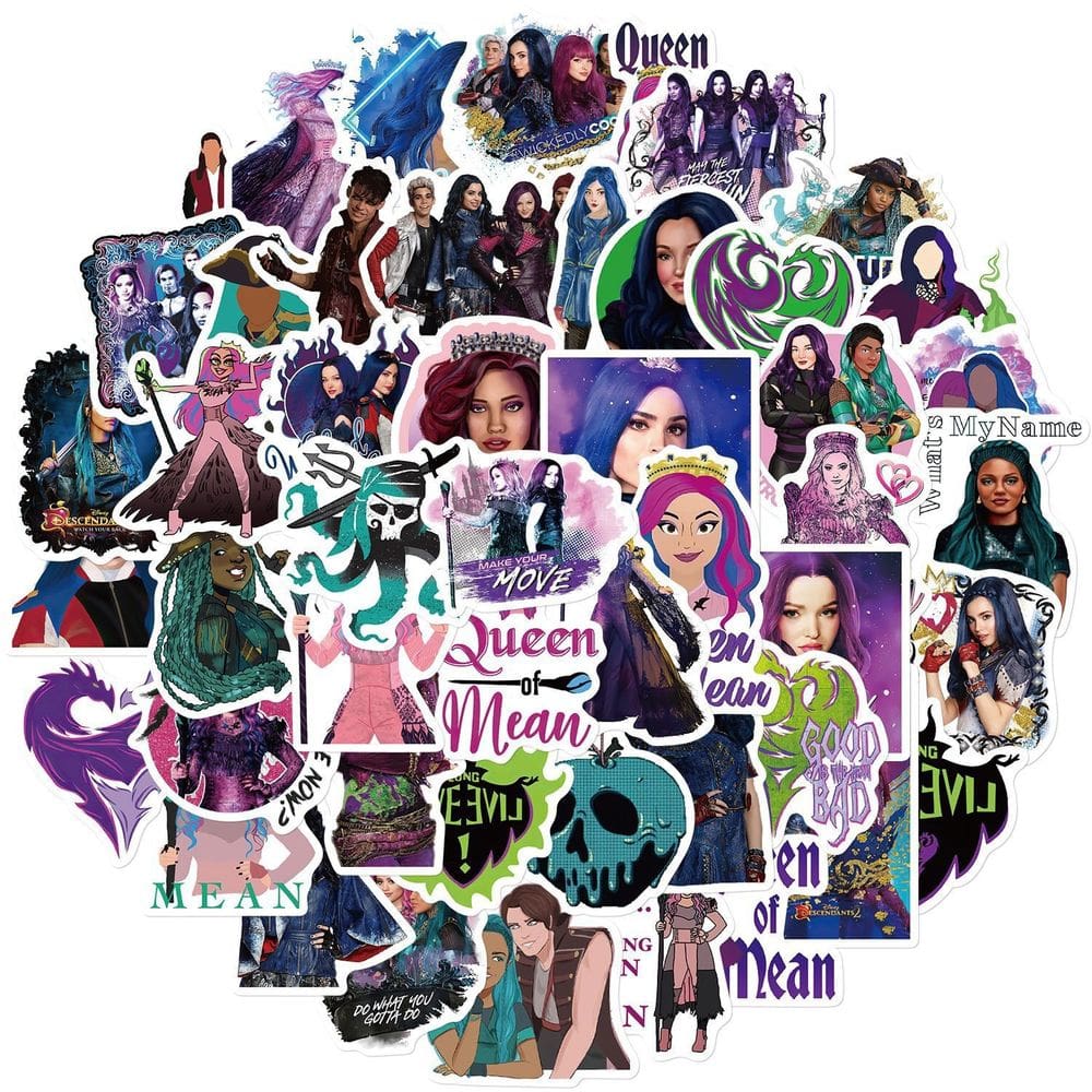 Adesivos Descendants, vinil impermeável, anime, 50 unidades/lote