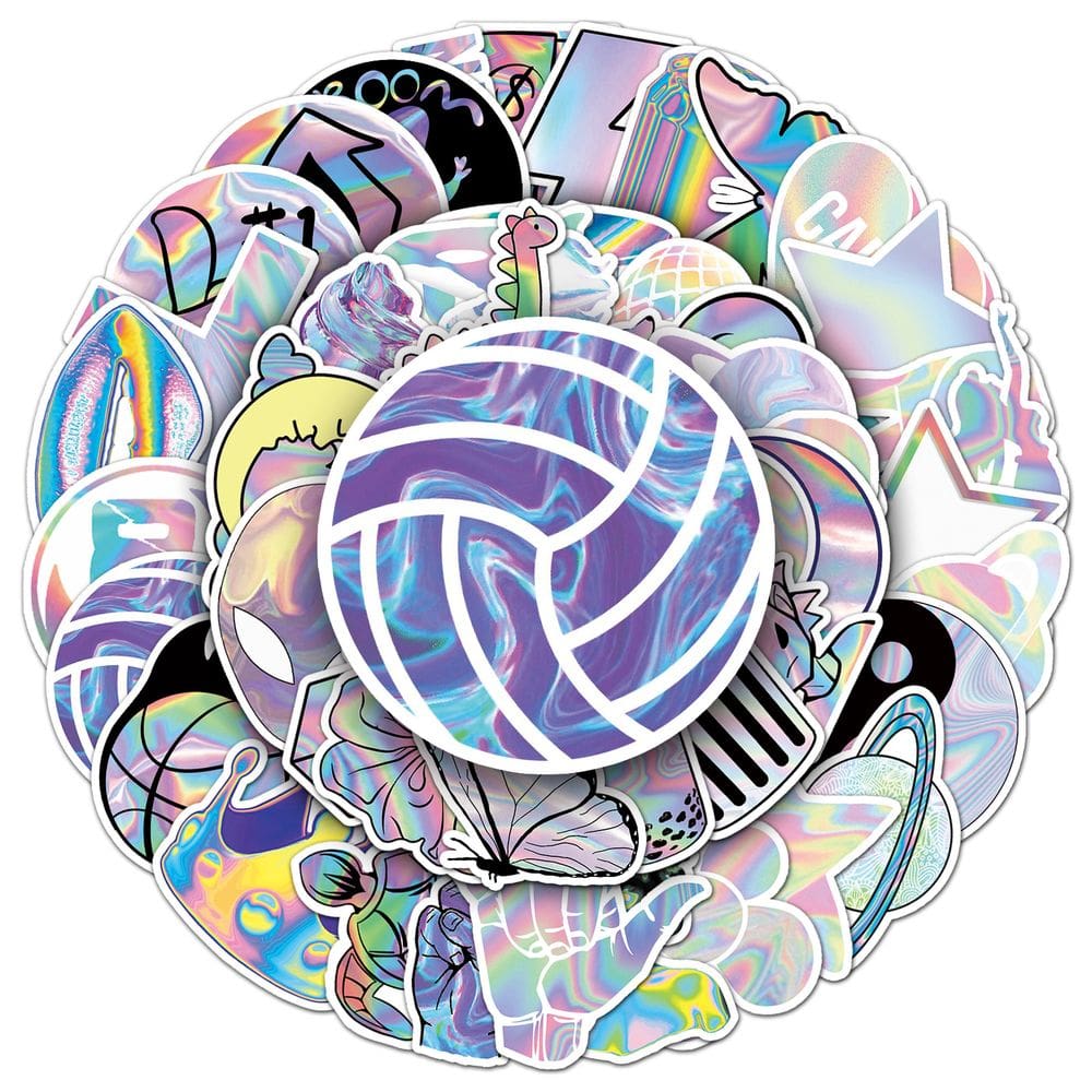 Adesivos 50 unidades/lote, lasers, borboletas, vinil impermeável, anime