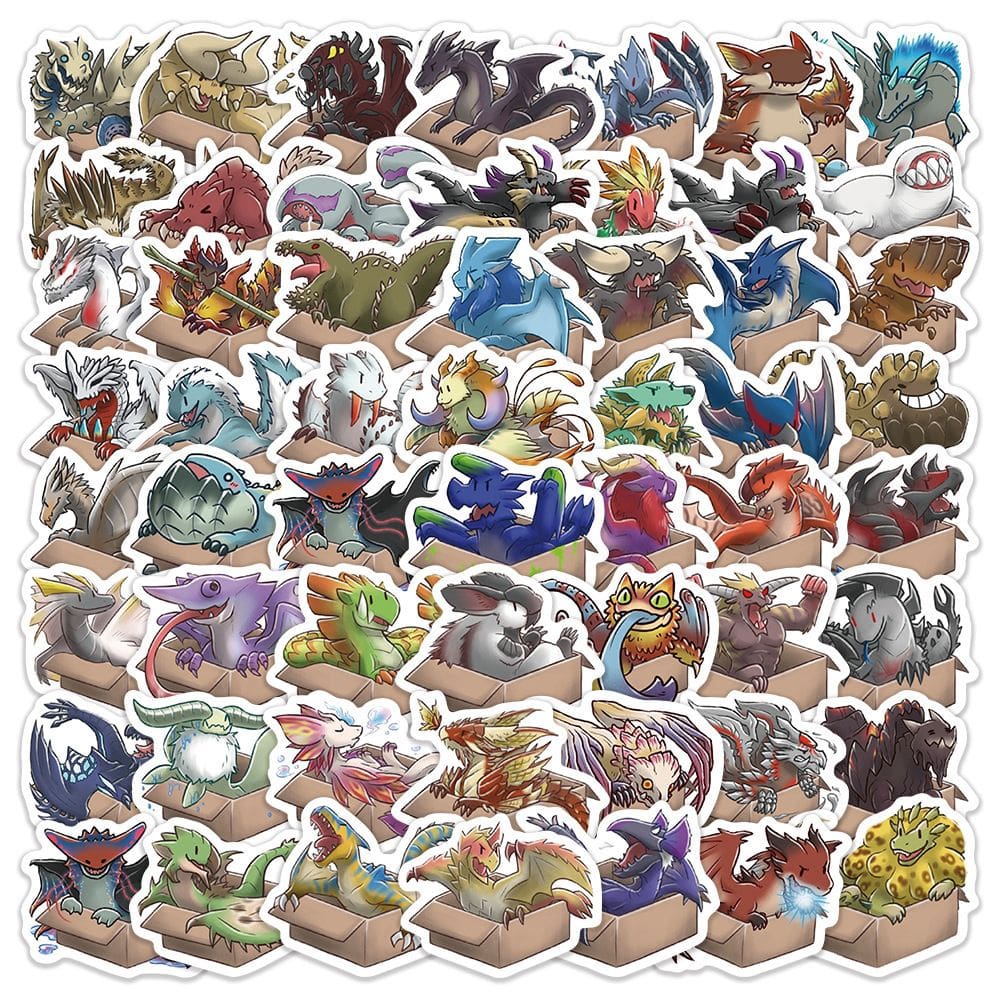Adesivos Monsters Hunters em vinil impermeável Anime (60 unidades)