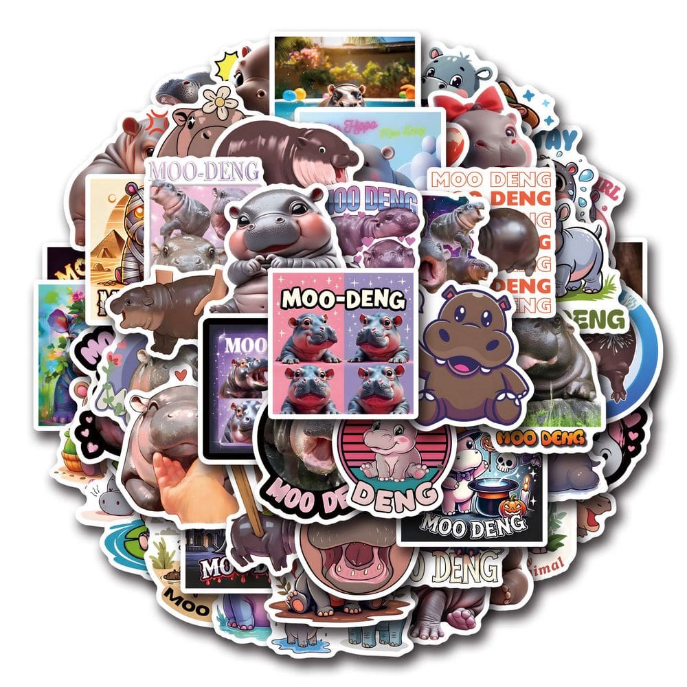 Adesivos Hippos, vinil impermeável, anime, 50 unidades/lote