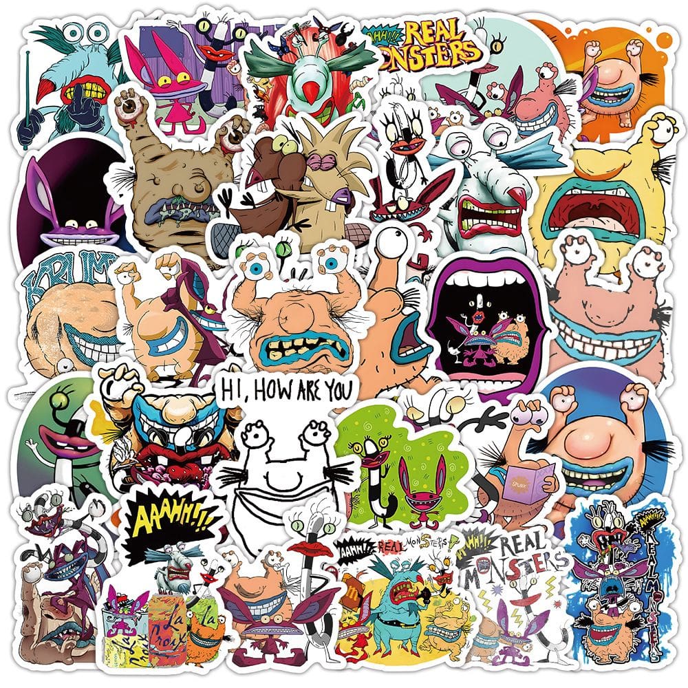 Adesivos de vinil impermeável Reals Monsters, anime, 50 unidades/lote