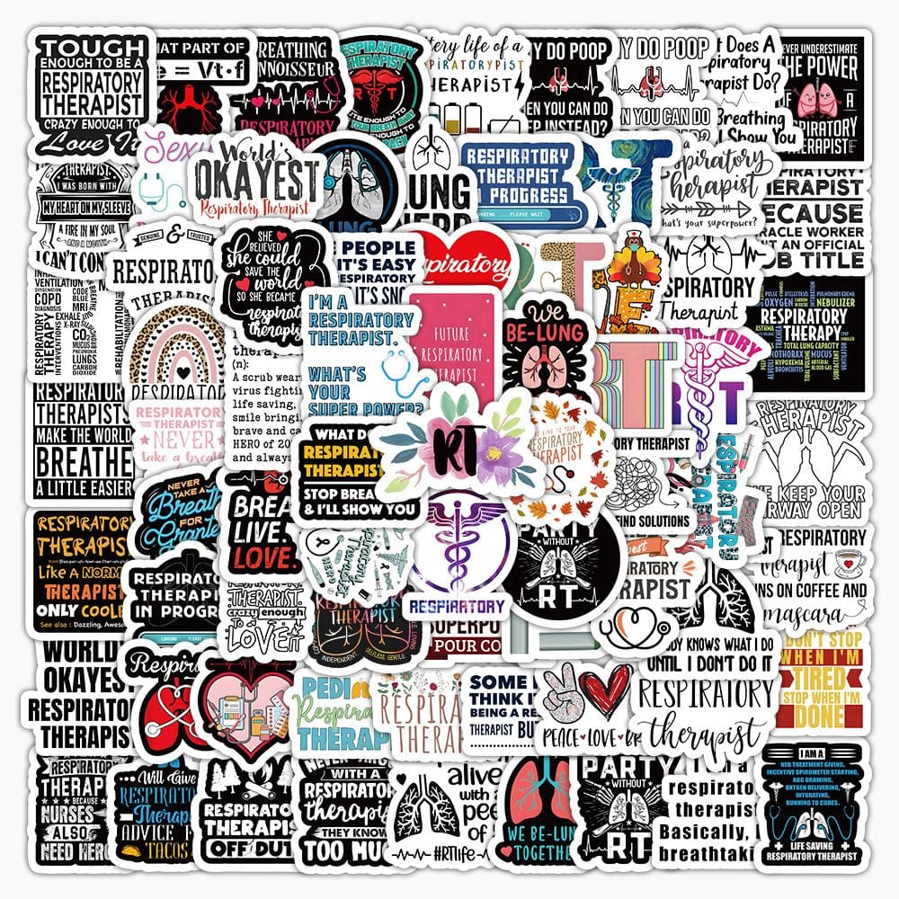 Adesivos para terapeutas respiratórios, vinil impermeável, 100 unidades