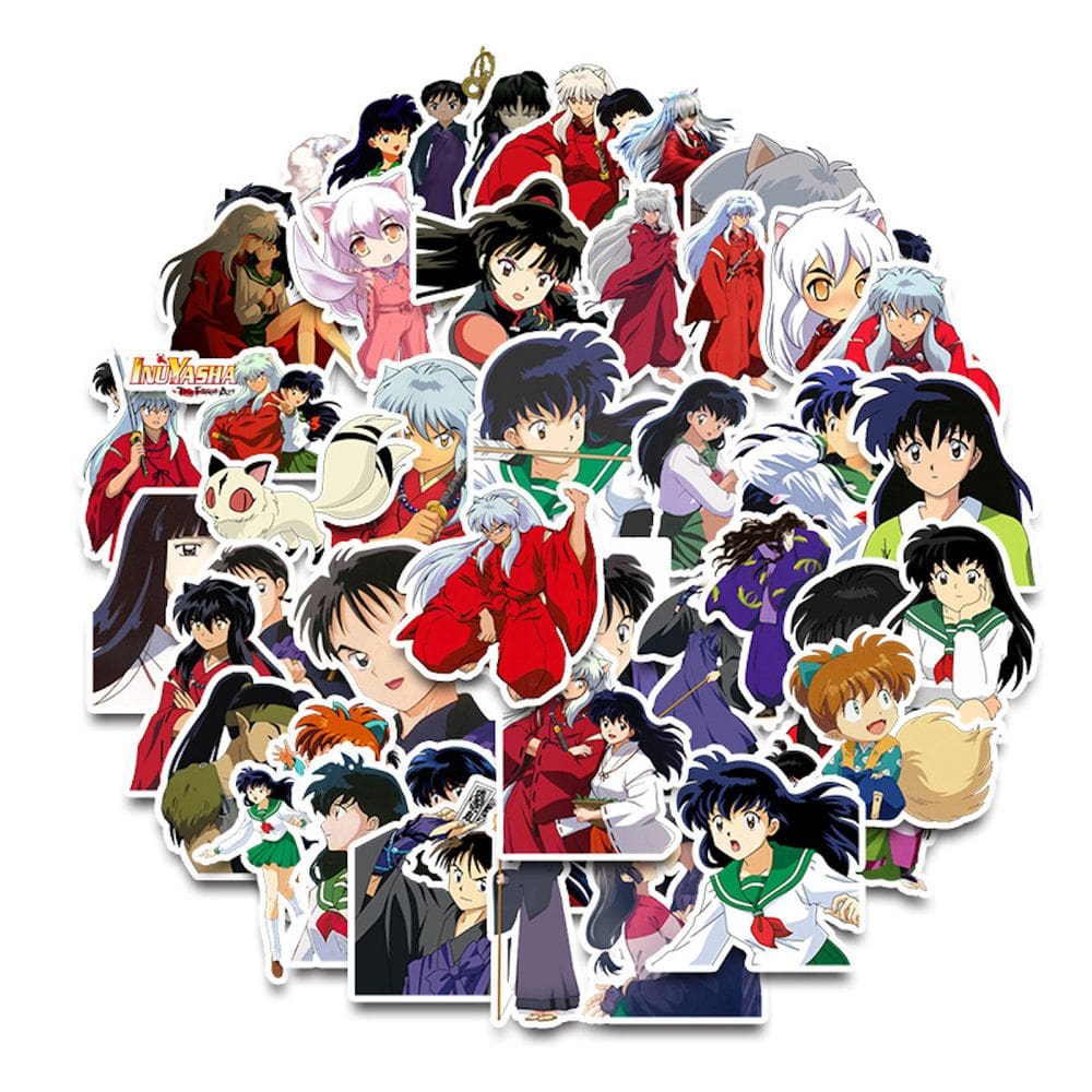 Adesivos de vinil impermeável Inuyashas Anime, 50 unidades/pacote