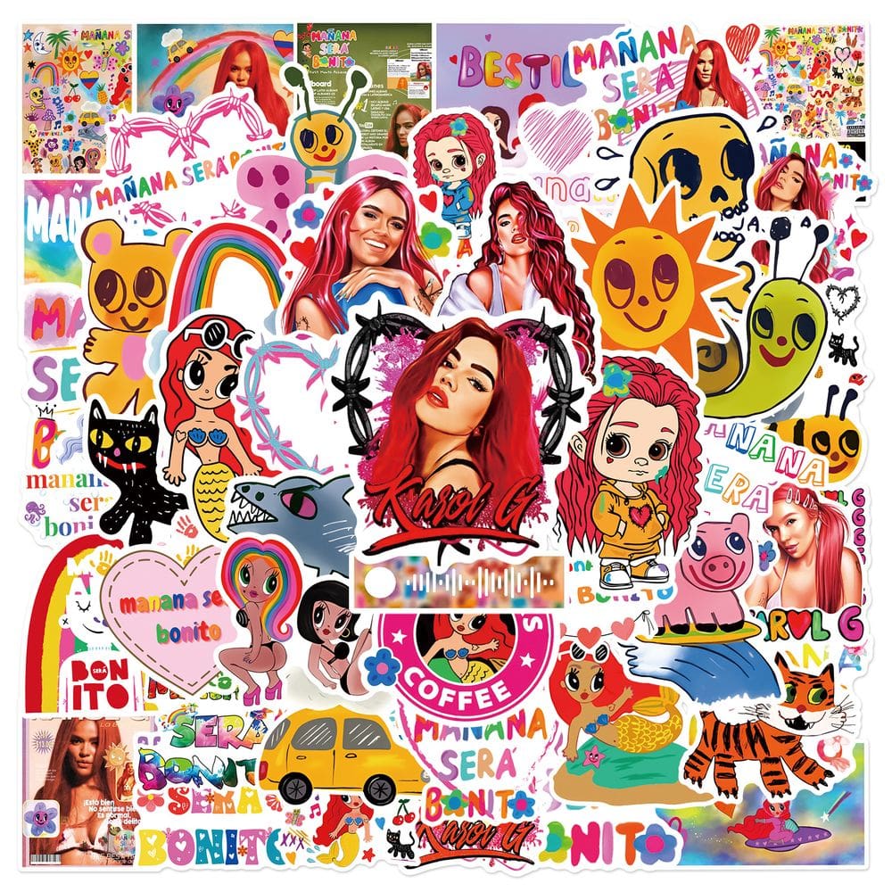 Adesivos Mananas Seras Bonitos, vinil impermeável, 50 unidades