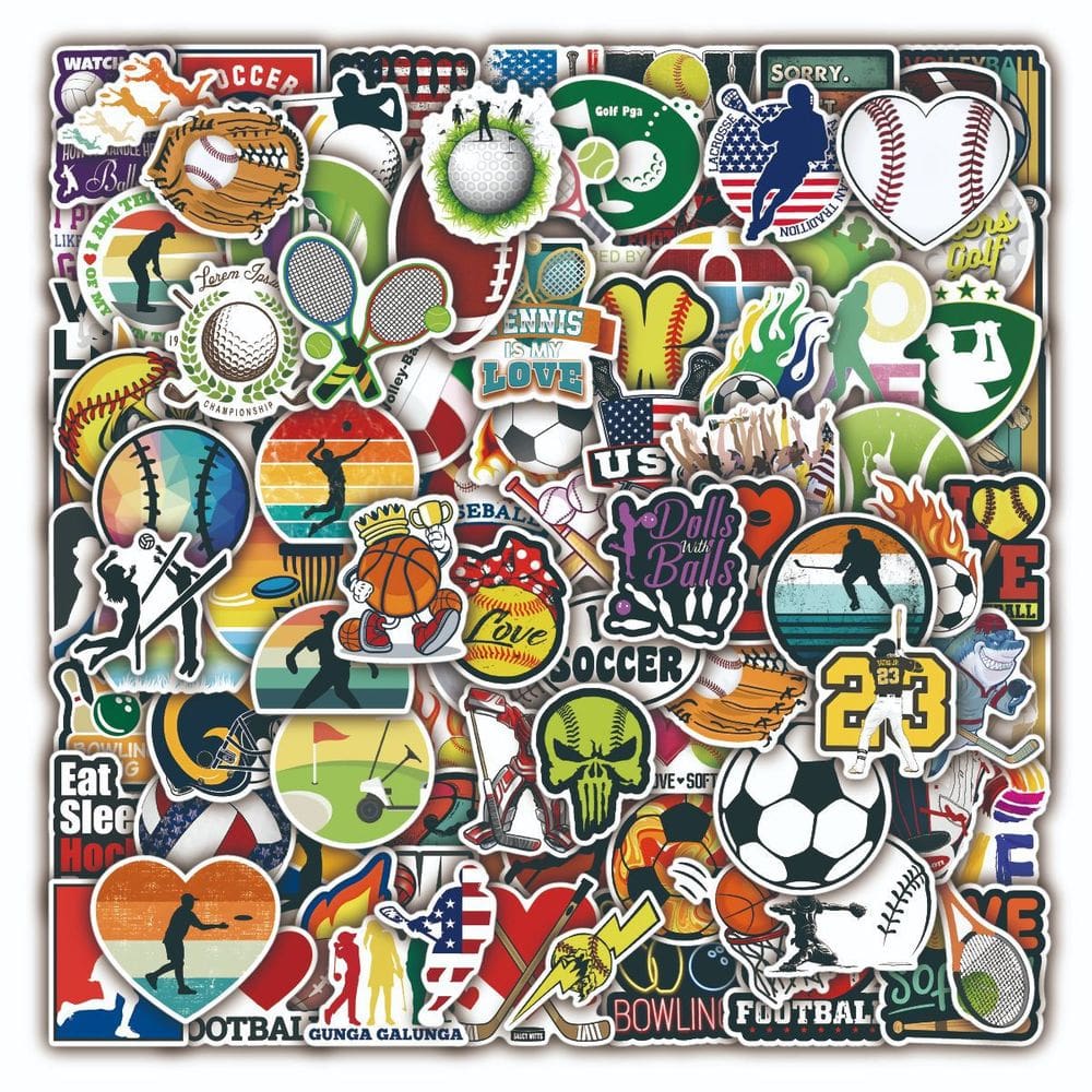 Adesivos 100 unidades/lote, várias bolas, vinil impermeável, anime