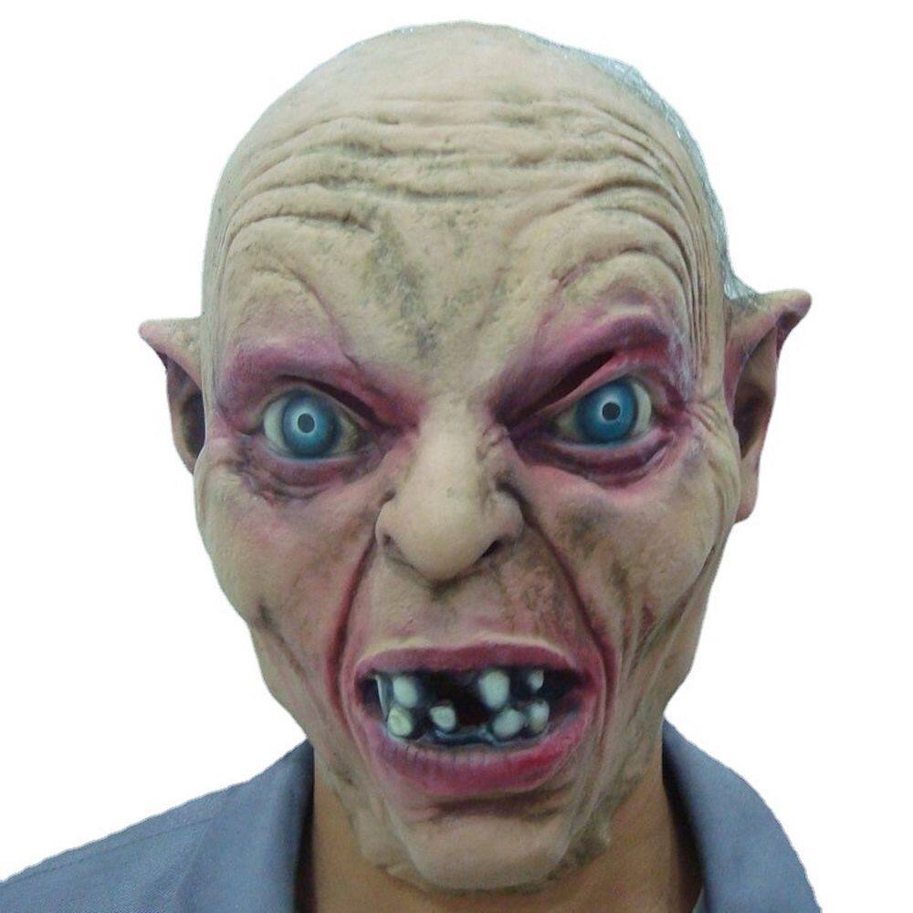 Traje de cosplay assustador de látex Mask Gollum`s Ring Lords
