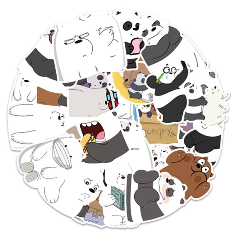 Adesivos We Bares Bears, vinil impermeável, anime, 50 unidades/lote