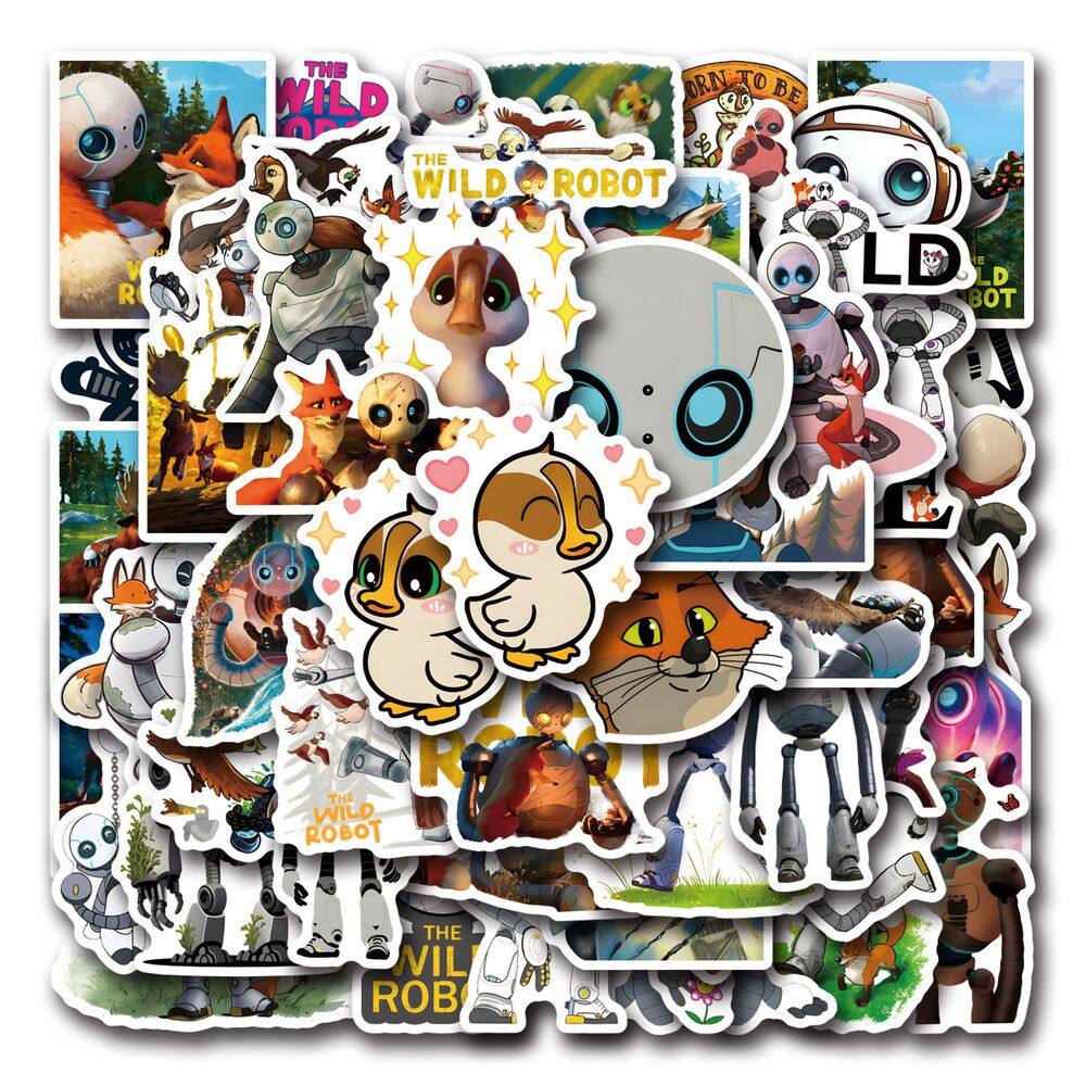 Adesivos Wilds Robots, vinil impermeável, anime, 54 unidades/lote