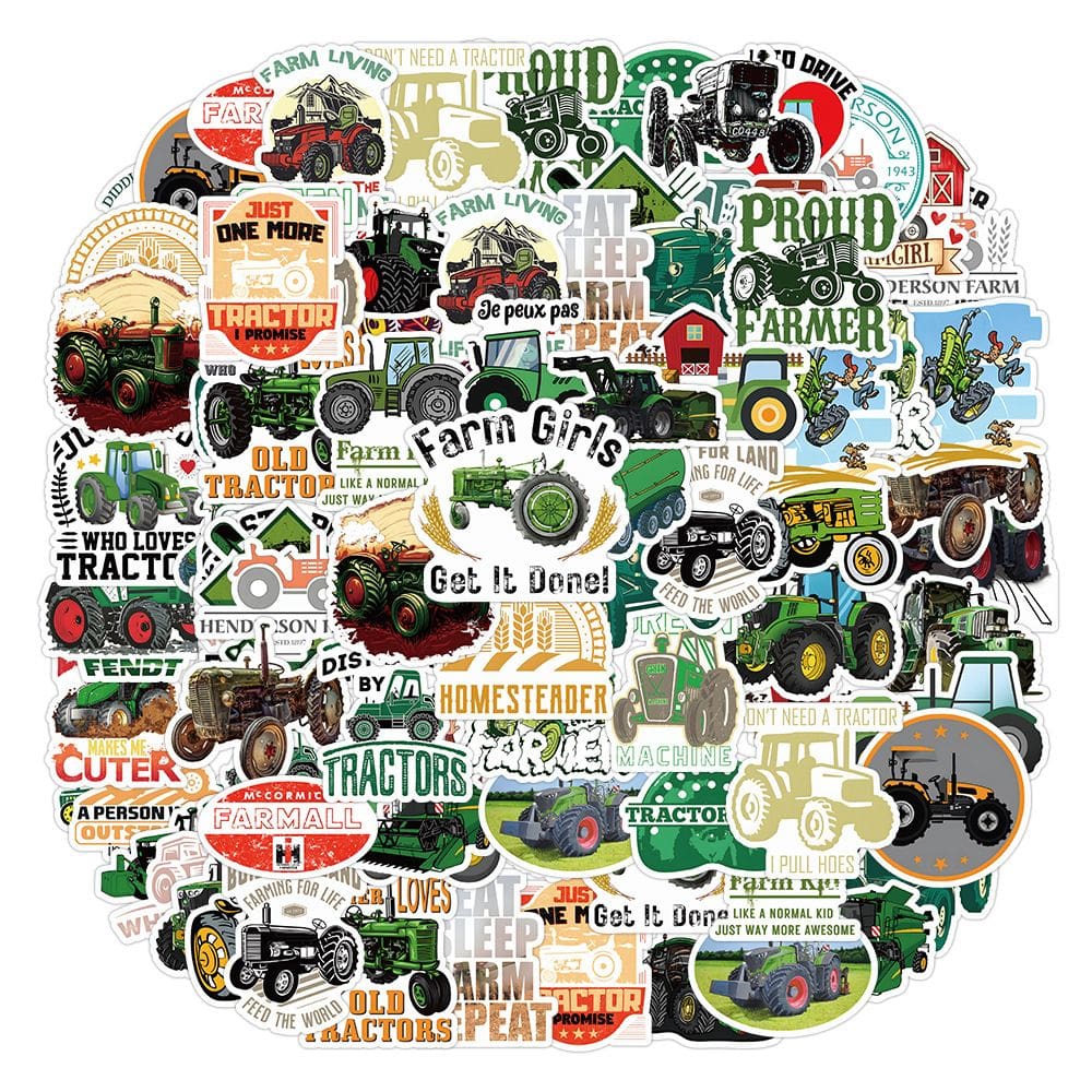 Adesivos, tratores agrícolas, vinil impermeável, 50 unidades/lote