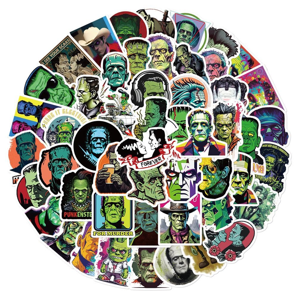 Adesivos Frankensteins Monsters em vinil impermeável 52 unidades