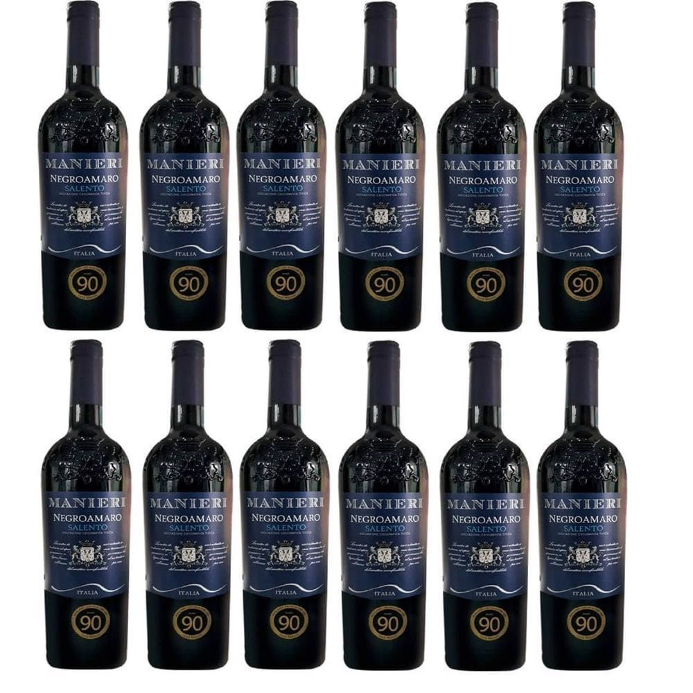 Kit 12 Vinho Tinto Italiano Manieri Negroamaro Salento Igt