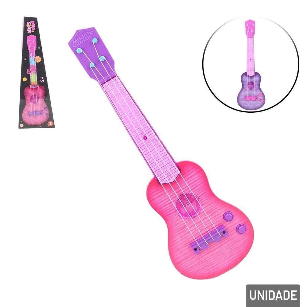 Violão Musical de Plástico Infantil Luzes e Som - Tudo em Caixa