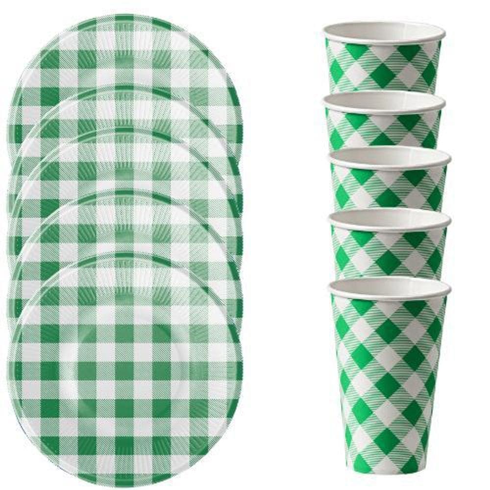 Kit Festa Junina 20 Convidados Pratos Copo Guardanapos Papel