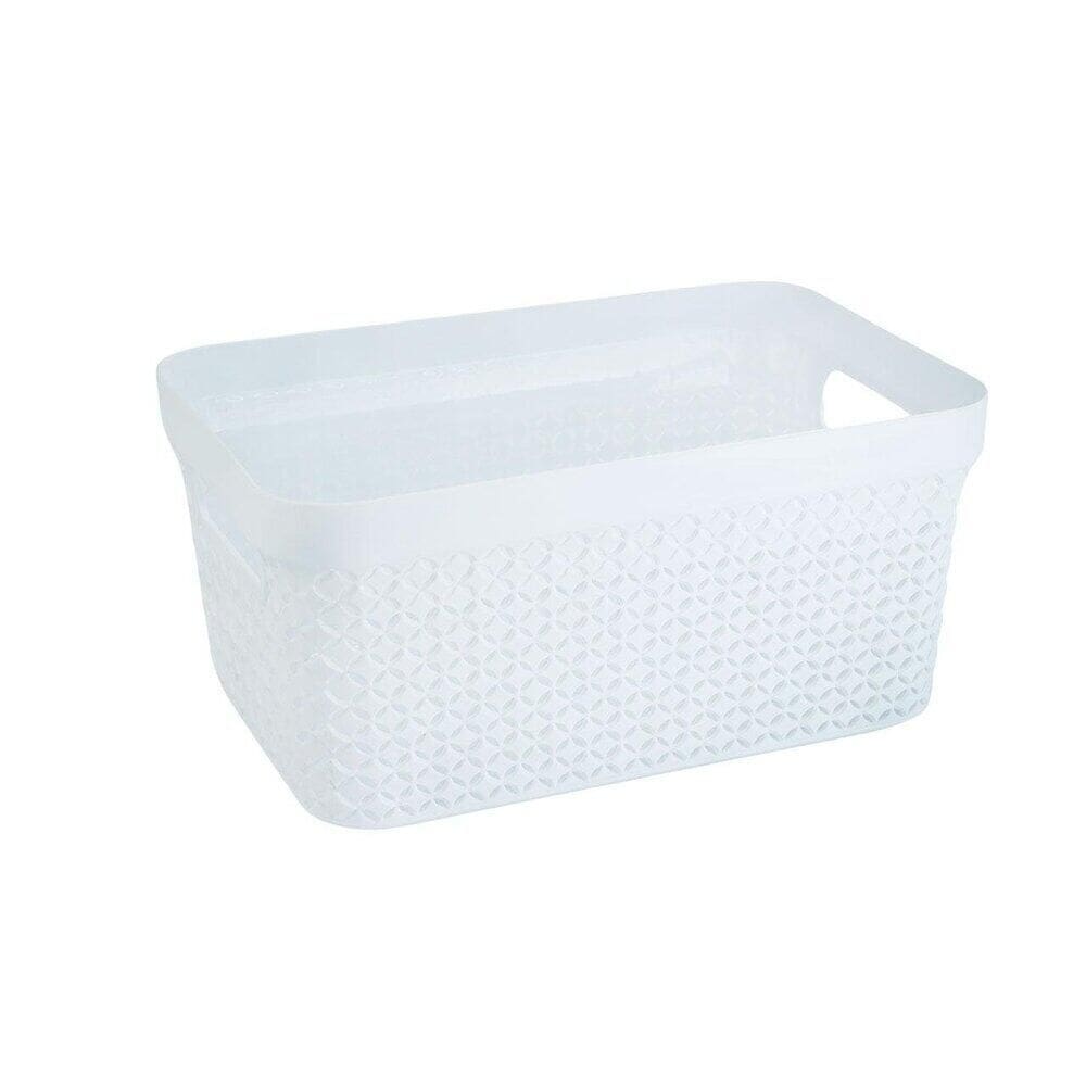 Cesto Organizador Plástico 21x11 Branco - Tudo em Caixa