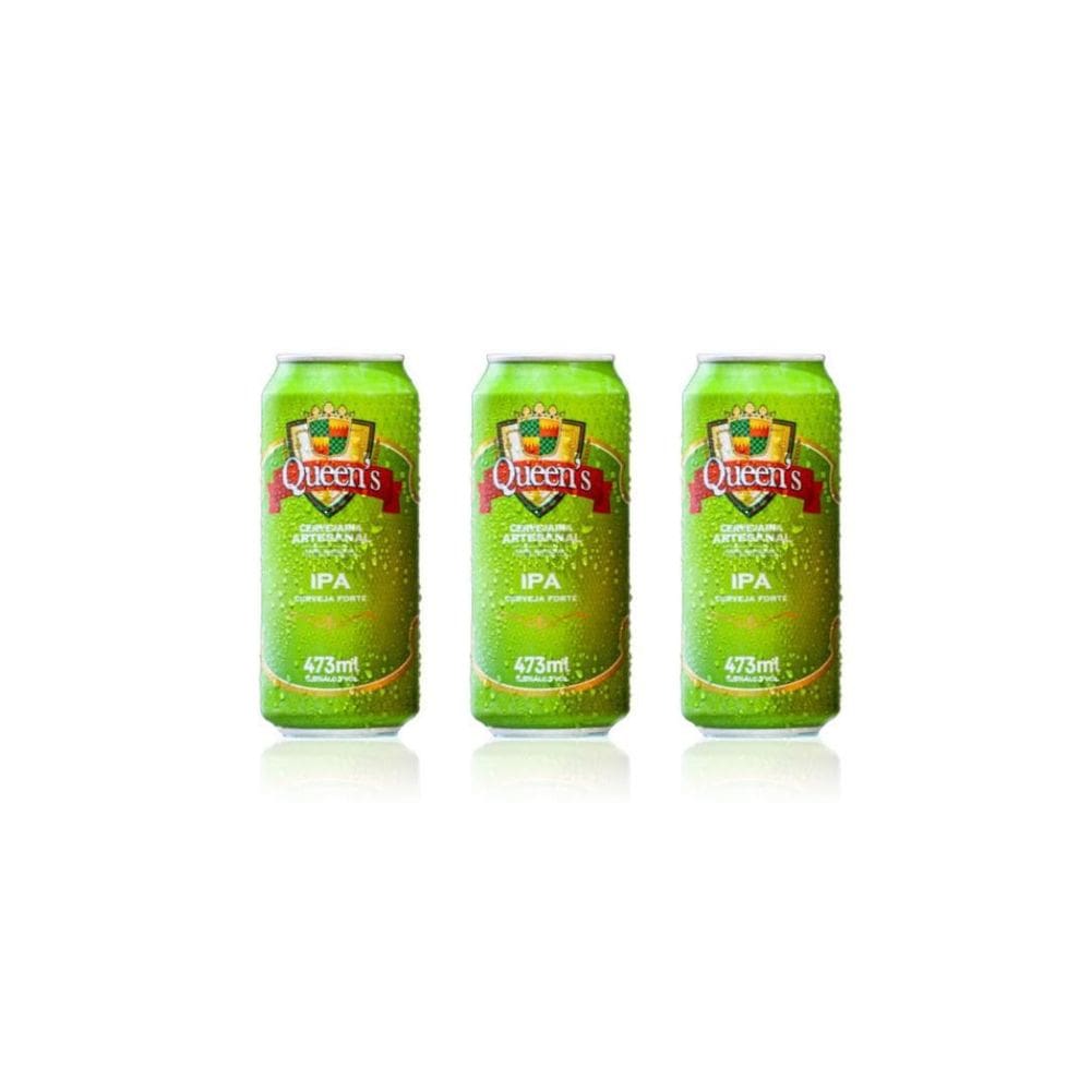 Cerveja Queens Ipa 473 Ml - Kit Com 3 Latas