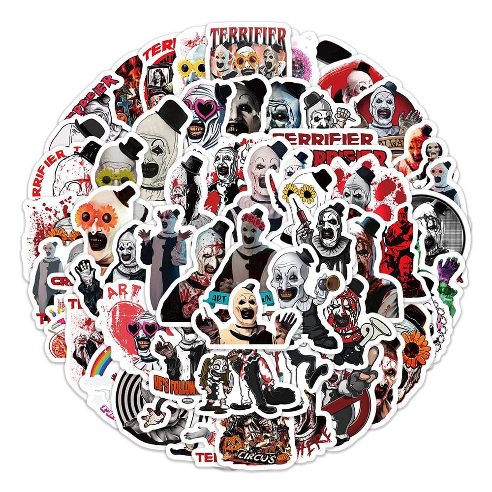 Adesivos Terrifiers, vinil impermeável, anime, 60 unidades/lote, 5-7 cm