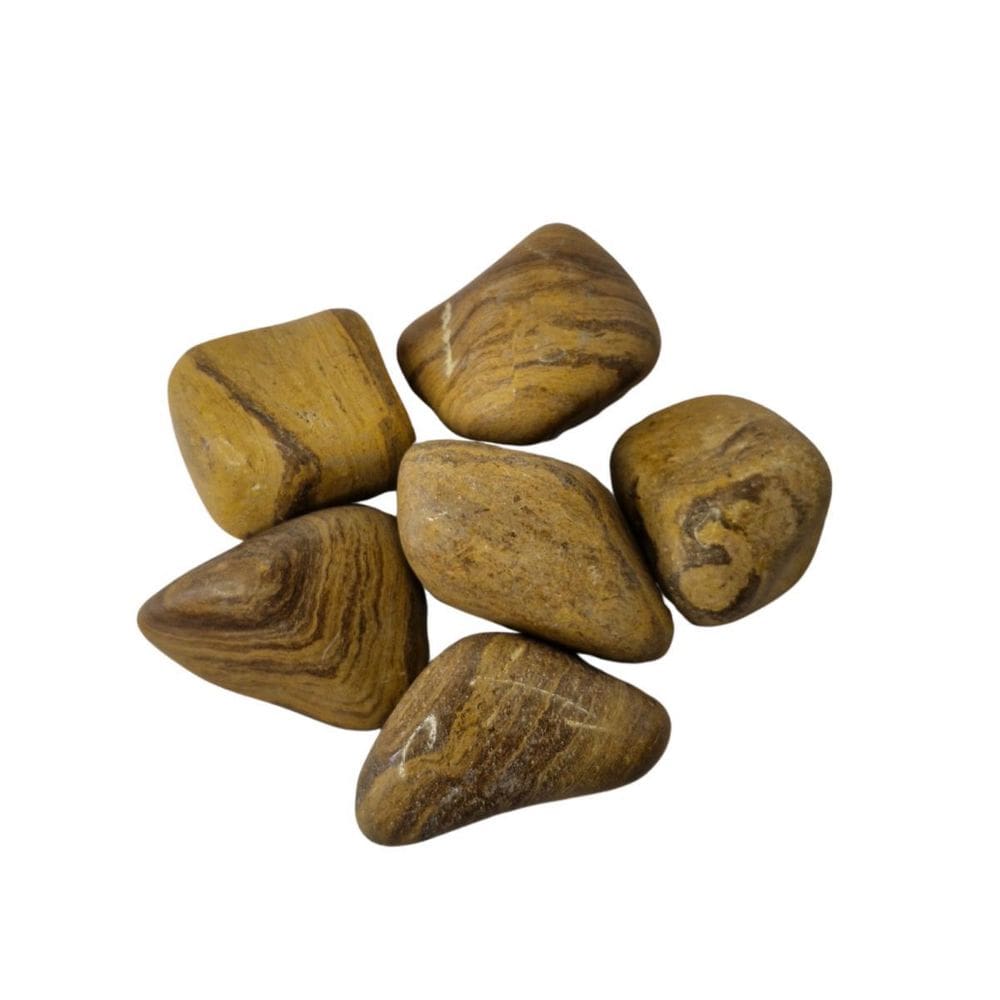 Pedra Natural Jaspe Amarelo 4 A 6 Cm Rolada 500 Gramas