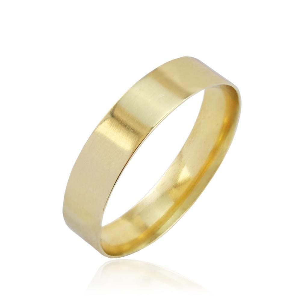 Aliança Anatômica Reta 5 Mm Em Ouro 18K