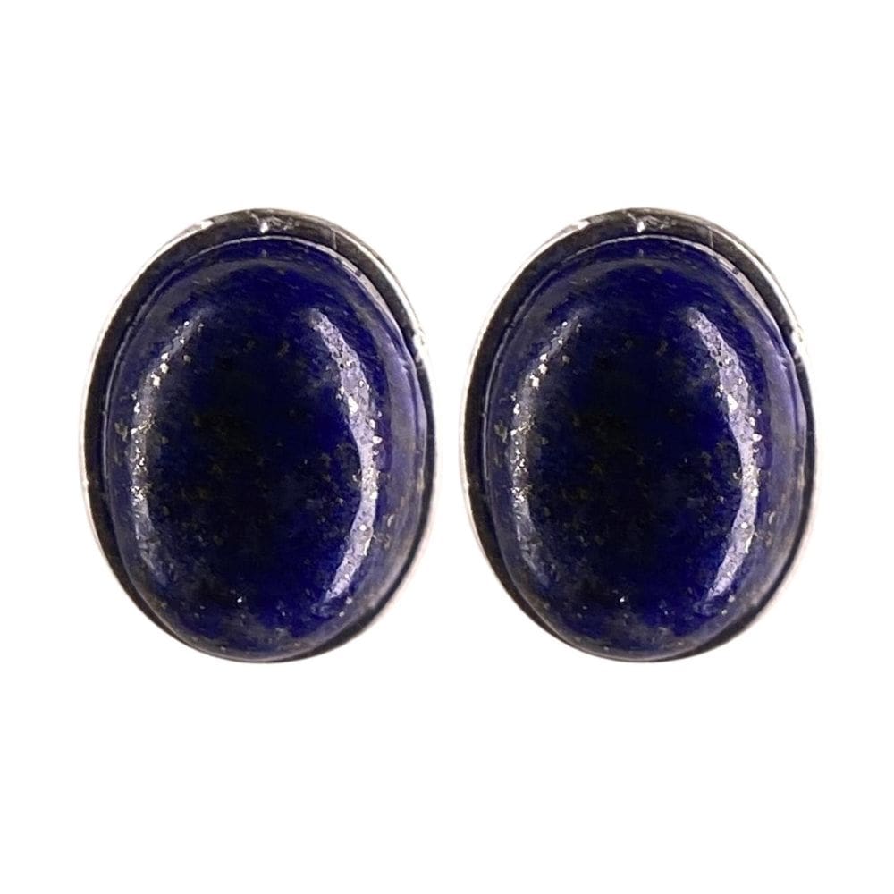 Brinco Prata 925 Lápis-Lazúli Oval Verdadeiro Ponte Vecchio