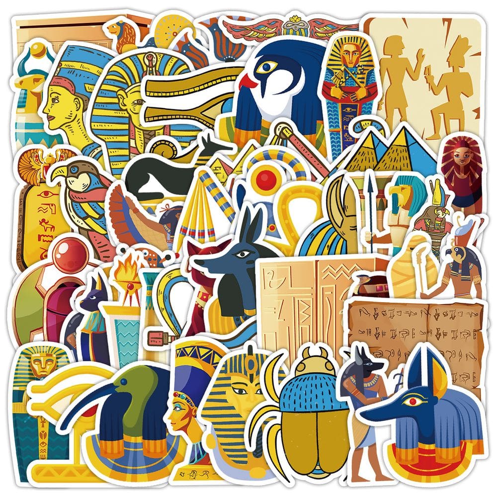 Adesivos de vinil impermeável da série Egypts, anime, 50 unidades/lote