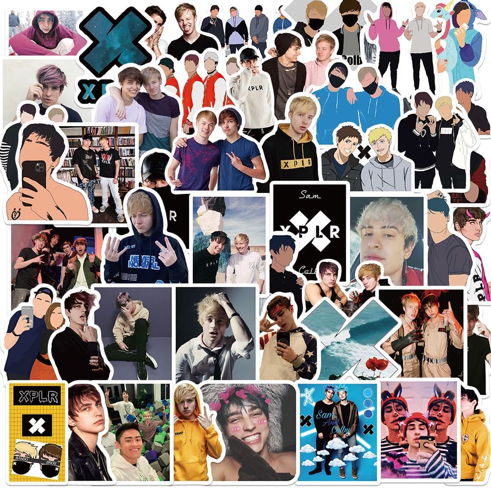 Adesivos de 50 unidades/lote mostram vinil impermeável Sams e Colbys