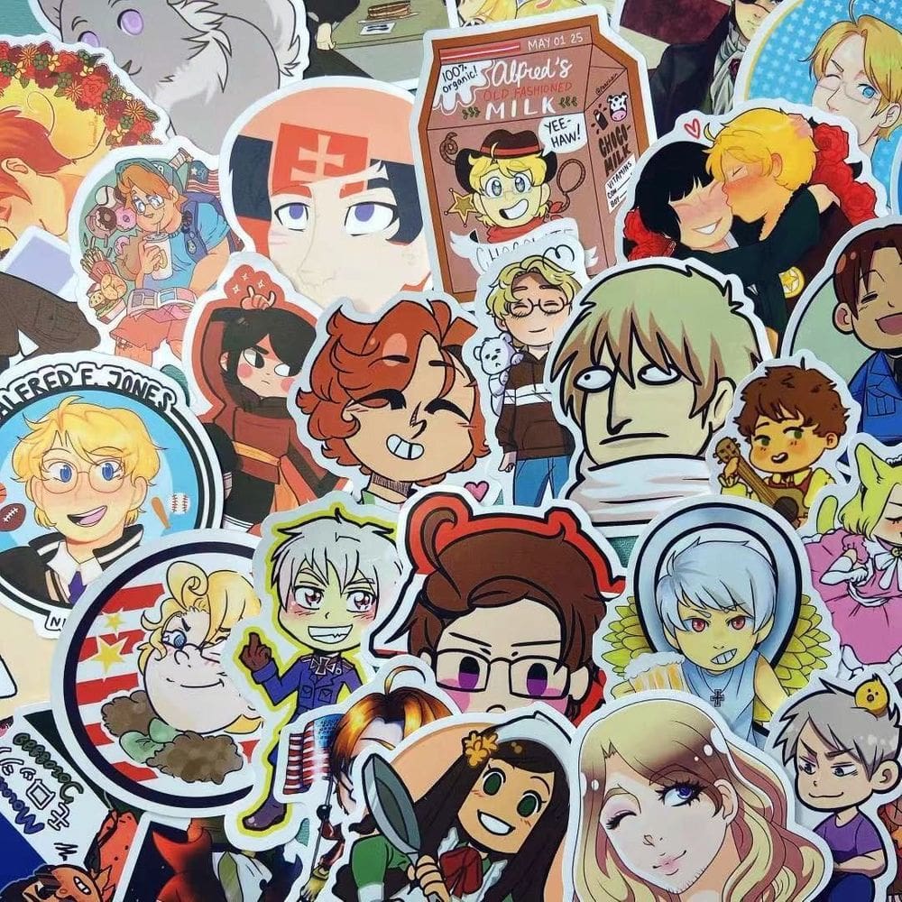 Adesivos de vinil impermeável Axis Powers Hetalias 50 unidades/lote