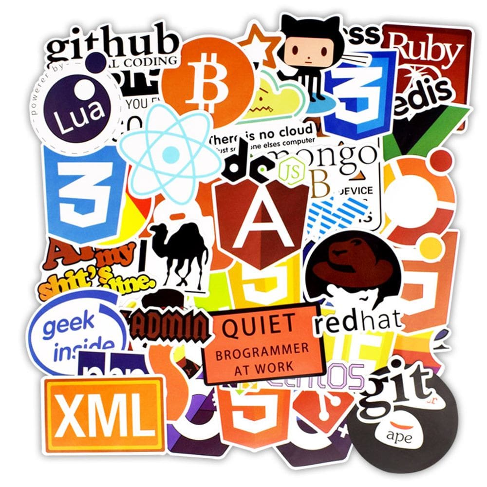 Adesivos, softwares, programação, vinil impermeável, 50 unidades/lote