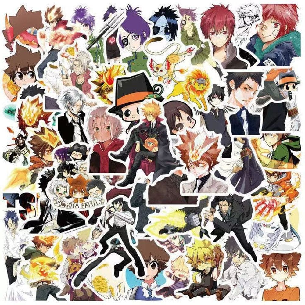 Adesivos de anime em vinil impermeável Hitmans Reborns (50 unidades)