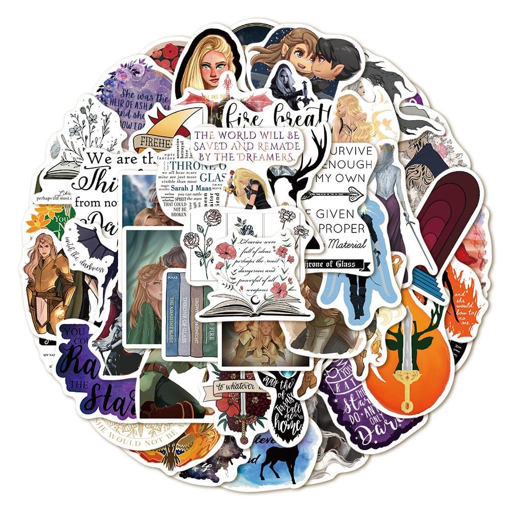 Adesivos Thrones Of Glass à prova d`água de vinil anime (50 unidades)