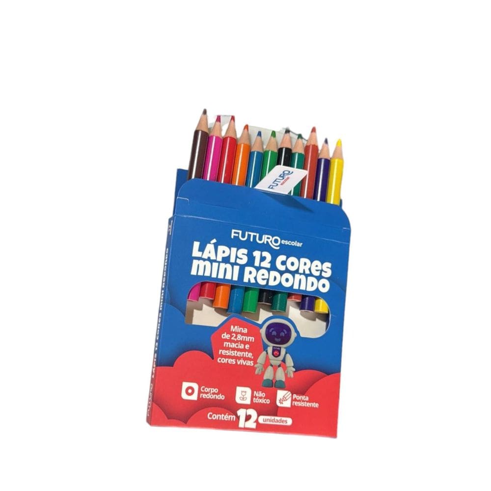Kit 4Cxs Mini Lápis De Cor 12 Cores 9Cm Infantil Resistente